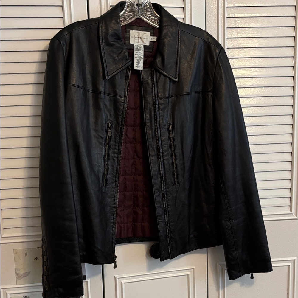 Calvin Klein Women's Dark Leather Jacket